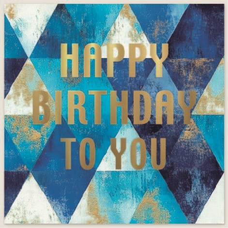 BIRTHDAY CARDS,Open 6`s Blue Triangles