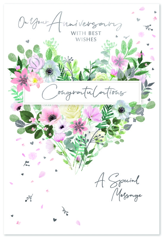 ANNIVERSARY CARDS, Your Wild Flower Heart Wreath [Packs Only]