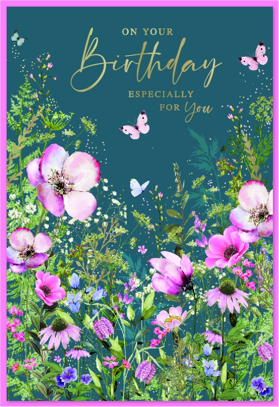 BIRTHDAY CARDS,Wild Flowers & Butterflies [Packs Only]