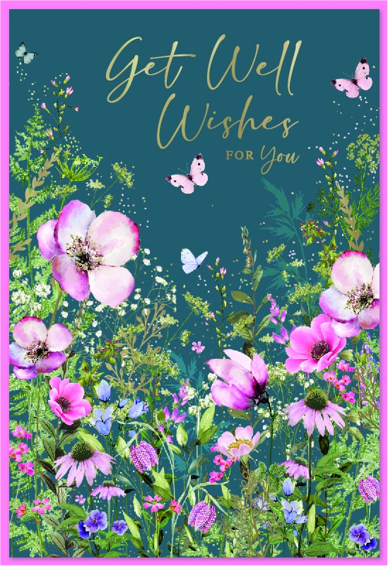 GET WELL CARDS,Wild Flowers & Butterflies [Packs Only]