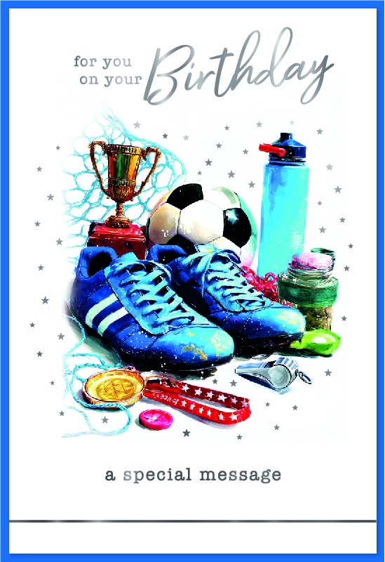 BIRTHDAY CARDS,Football, Trophy & Boots [Packs Only]