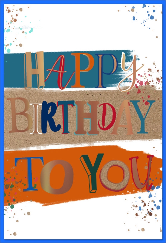 BIRTHDAY CARDS,Text & Stripes [Packs Only]