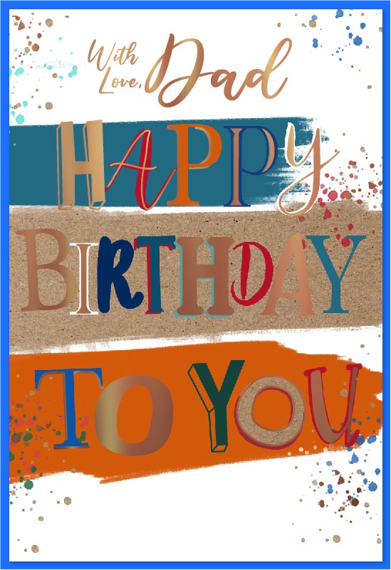 BIRTHDAY CARDS,Dad Text & Stripes [Packs Only]