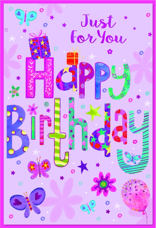 BIRTHDAY CARDS, Female Butterflies, Balloons & Flowers [Packs Only]