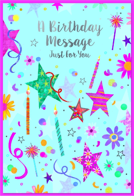 BIRTHDAY CARDS, Female Stars & Candles [Packs Only]
