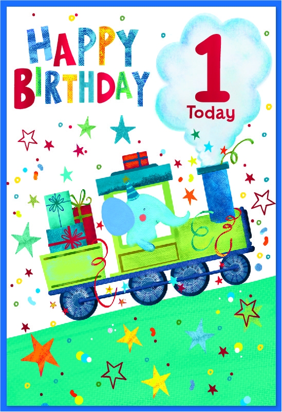 AGE 1 CARDS, Male Elephant & Train [Packs Only]