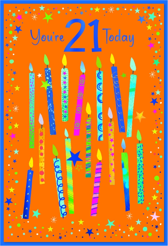 AGE 21 CARDS,Zingy Neon,Candles [Packs Only]