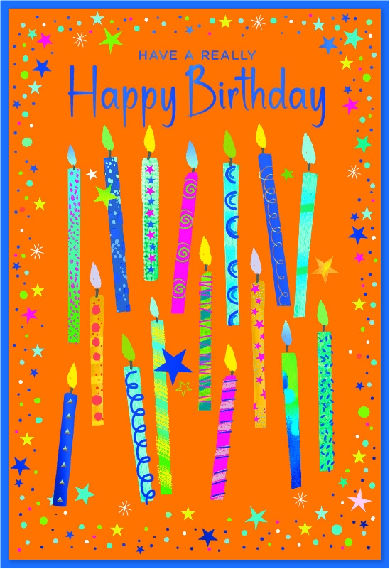 BIRTHDAY CARDS,Zingy Neon,Candles [Packs Only]