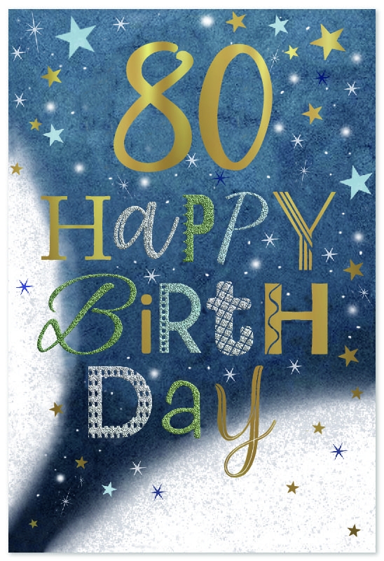 AGE 80 CARDS,Text & Stars [Packs Only]
