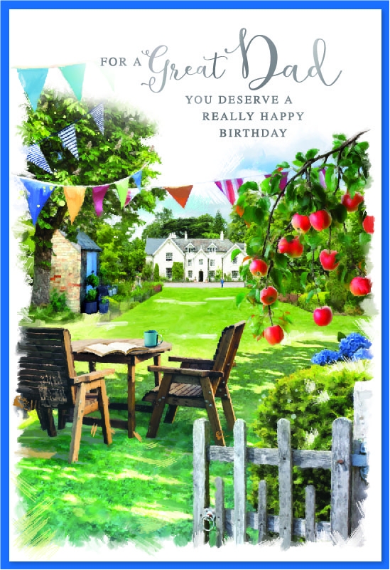 BIRTHDAY CARDS, Dad Garden Scene [Packs Only]