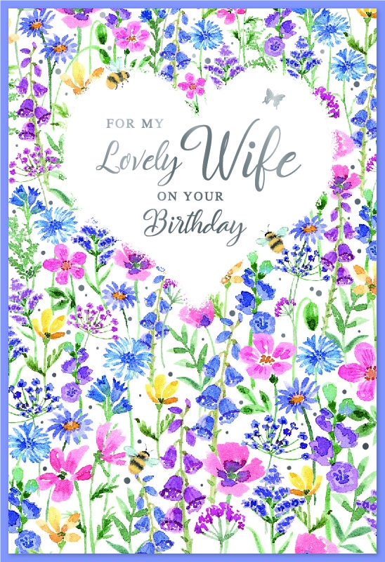 BIRTHDAY CARDS, Wife Wild Flowers [Packs Only]