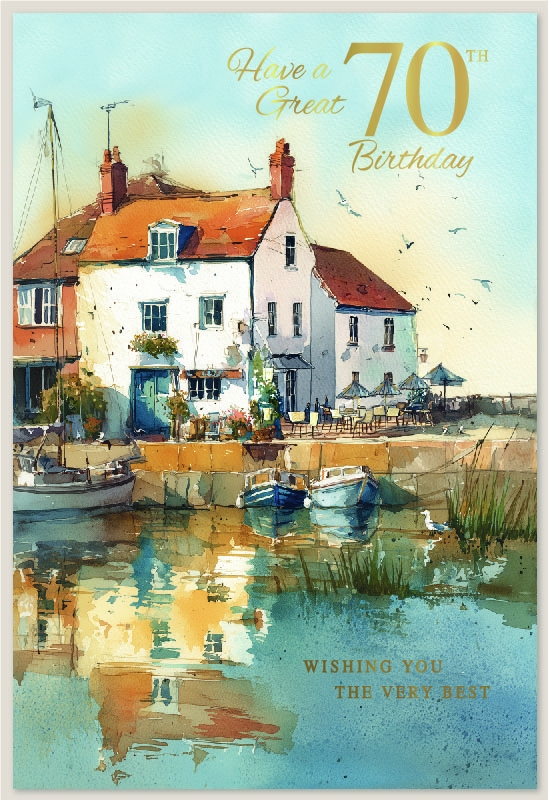 AGE 70 CARDS, Harbourside Pub & Boats [Packs Only]