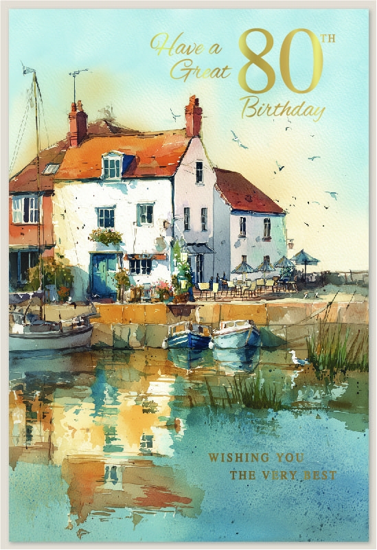 AGE 80 CARDS, Harbourside Pub & Boats [Packs Only]