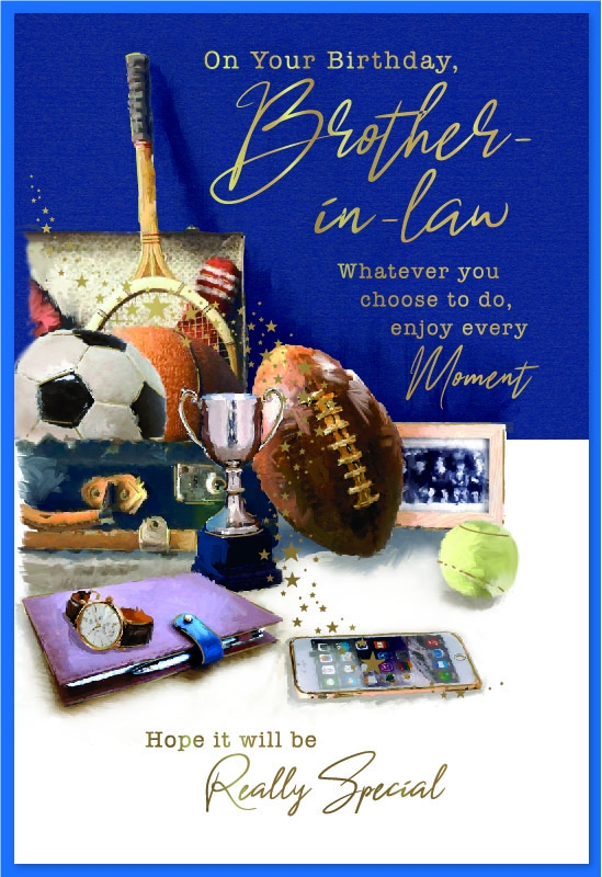 BIRTHDAY CARDS, Brother In Law Sports & Hobbies [Packs Only]