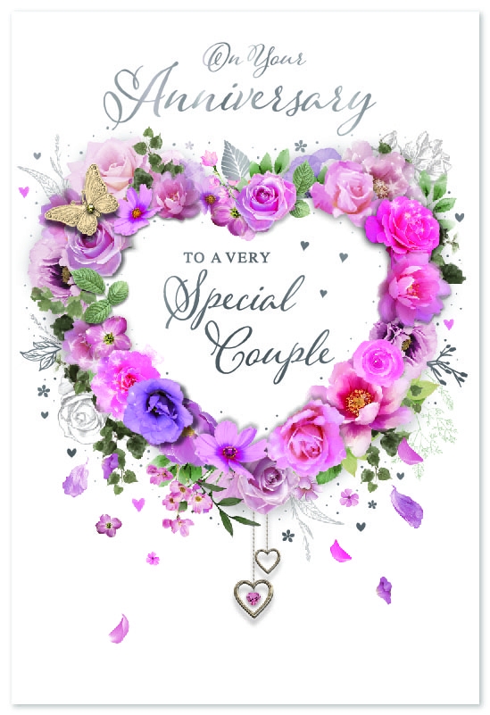 ANNIVERSARY CARDS, Your, Floral Heart Wreath [Packs Only]