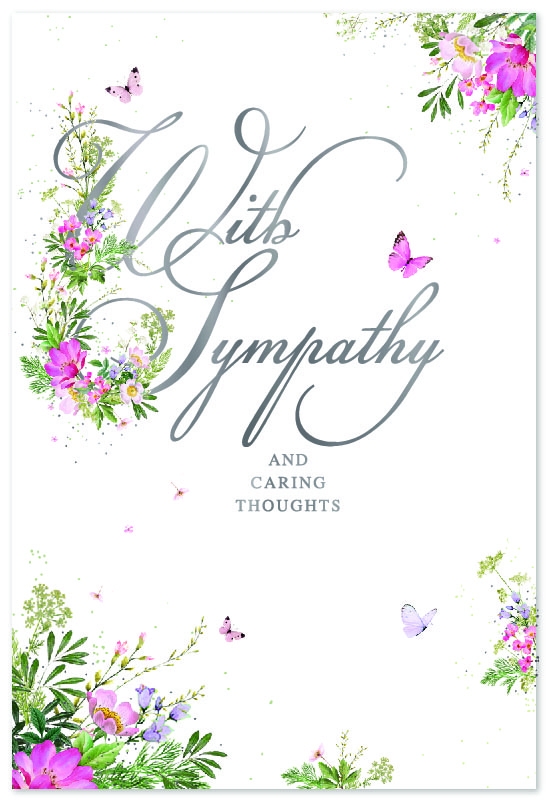 SYMPATHY CARDS, Floral Text [Packs Only]