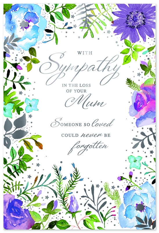 LOSS OF MUM CARDS, Wild Flowers & Text [Packs Only]