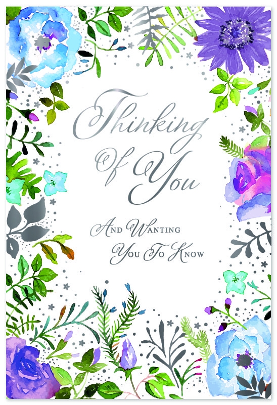 THINKING OF YOU CARDS, Wild Flowers & Text [Packs Only]