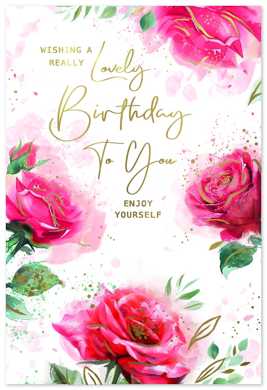 BIRTHDAY CARDS, Roses & Text [Packs Only]