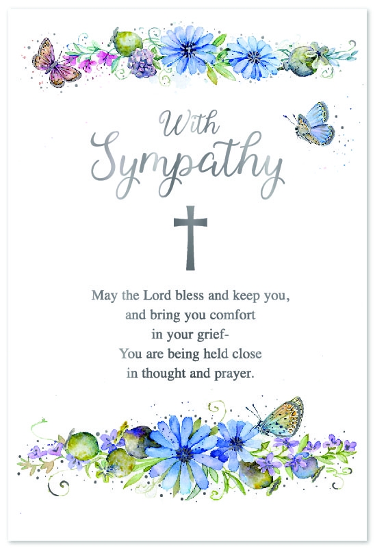 SYMPATHY CARDS, Religious, Floral Text [Packs Only]