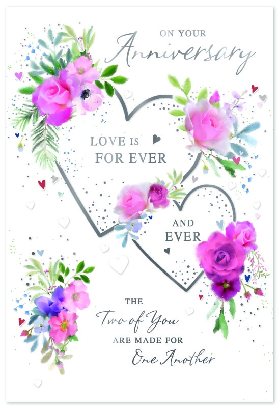 ANNIVERSARY CARDS, Your, Floral Hearts [Packs Only]