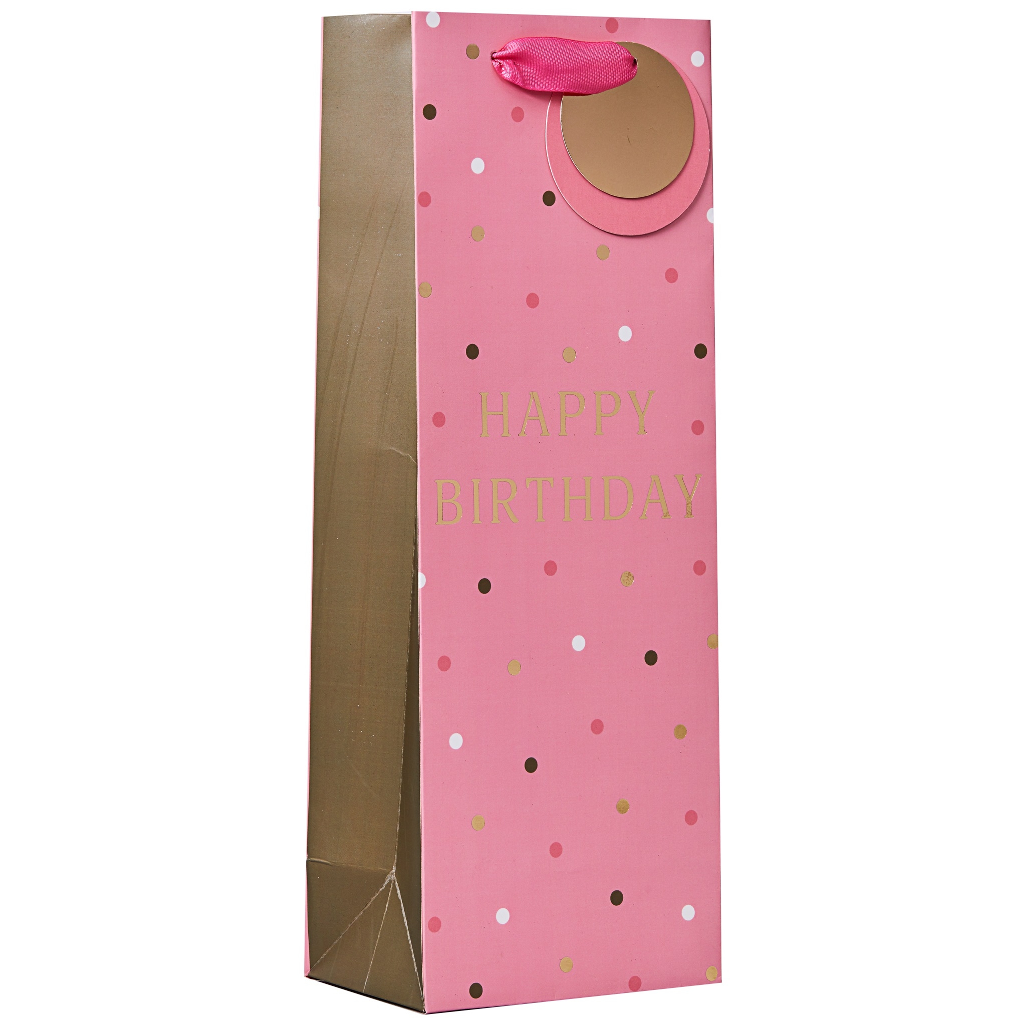 GIFT BAG,Happy Birthday Pink (Bottle) [Packs Only] (Was £1.19)