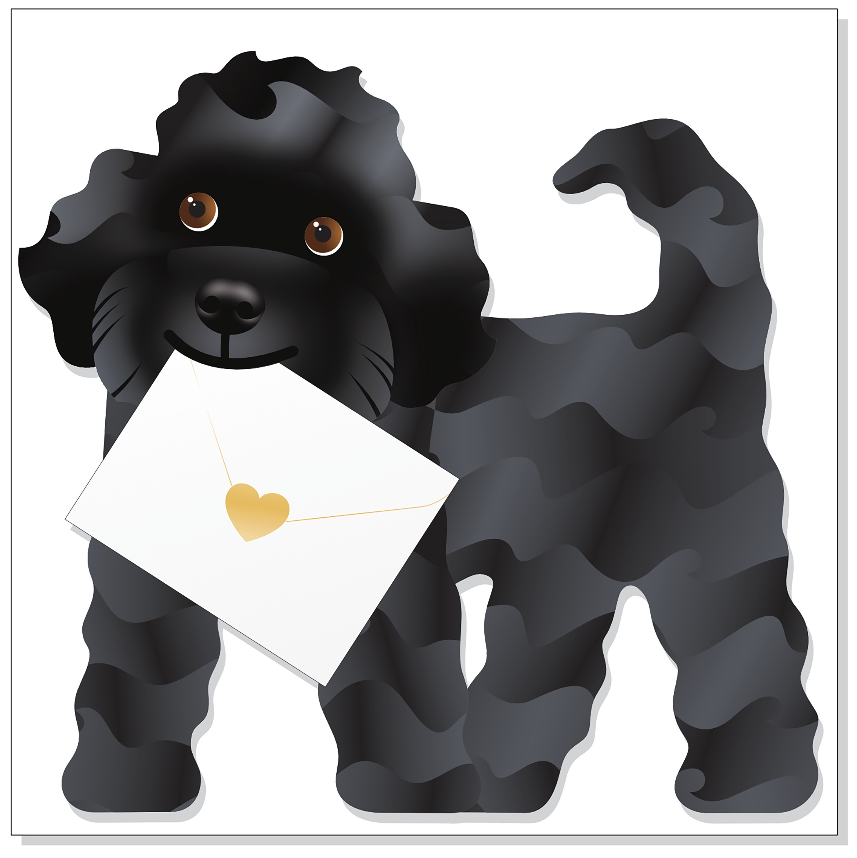BLANK CARDS,3D,Dog Jazzy Poodle [Packs Only]
