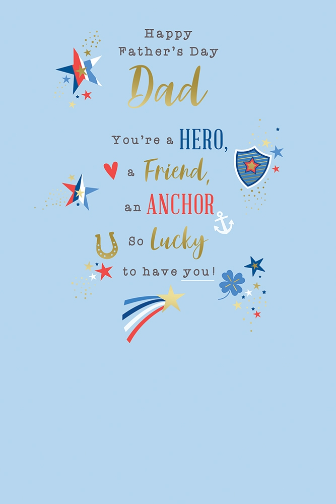 FATHER`S DAY CARDS, Blue With Text [Packs Only]