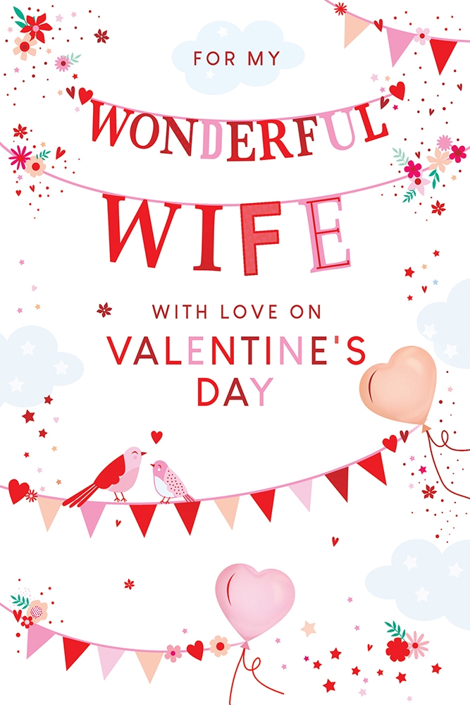 VALENTINE CARDS, Wonderful Wife [Packs Only]