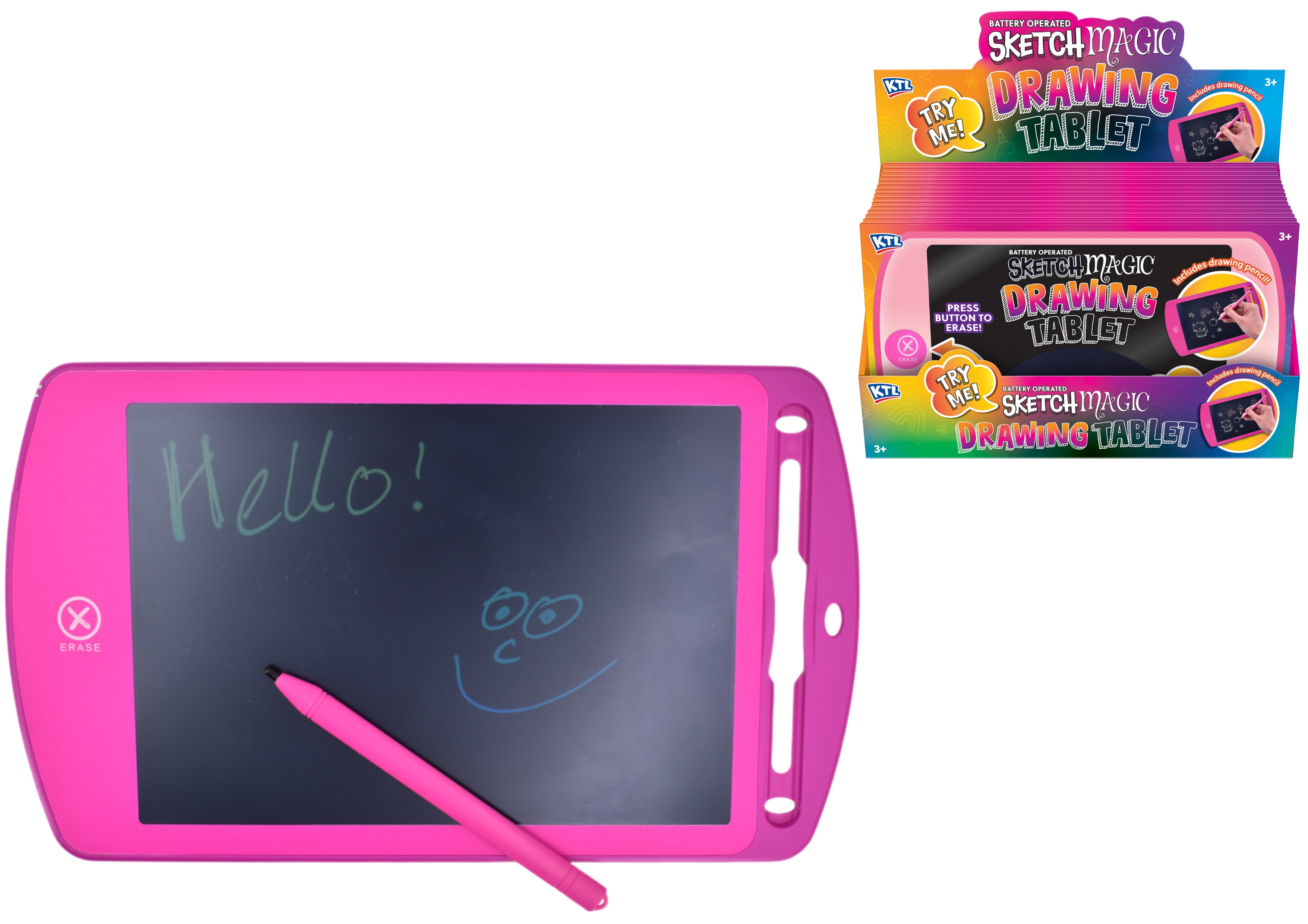 DRAWING SKETCH TABLET LCD Batt inc. Press Button Erase. [Splittable]