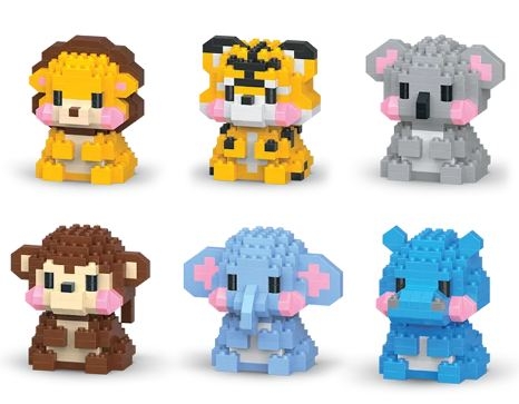 MICRO BLOCK SET, Safari Collection 6 Assorted Boxed CDU [Packs Only]