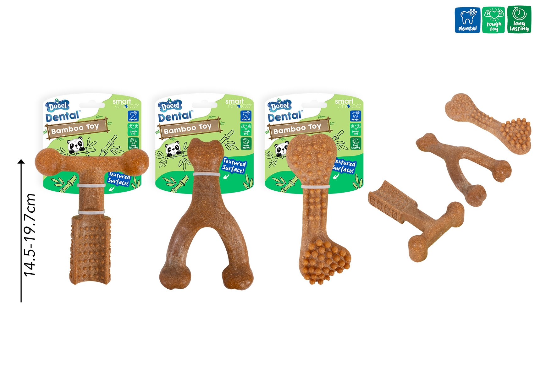 DOG TOY,Bamboo Dental Chew Assorted, Long Lasting H/pk [Packs Only]
