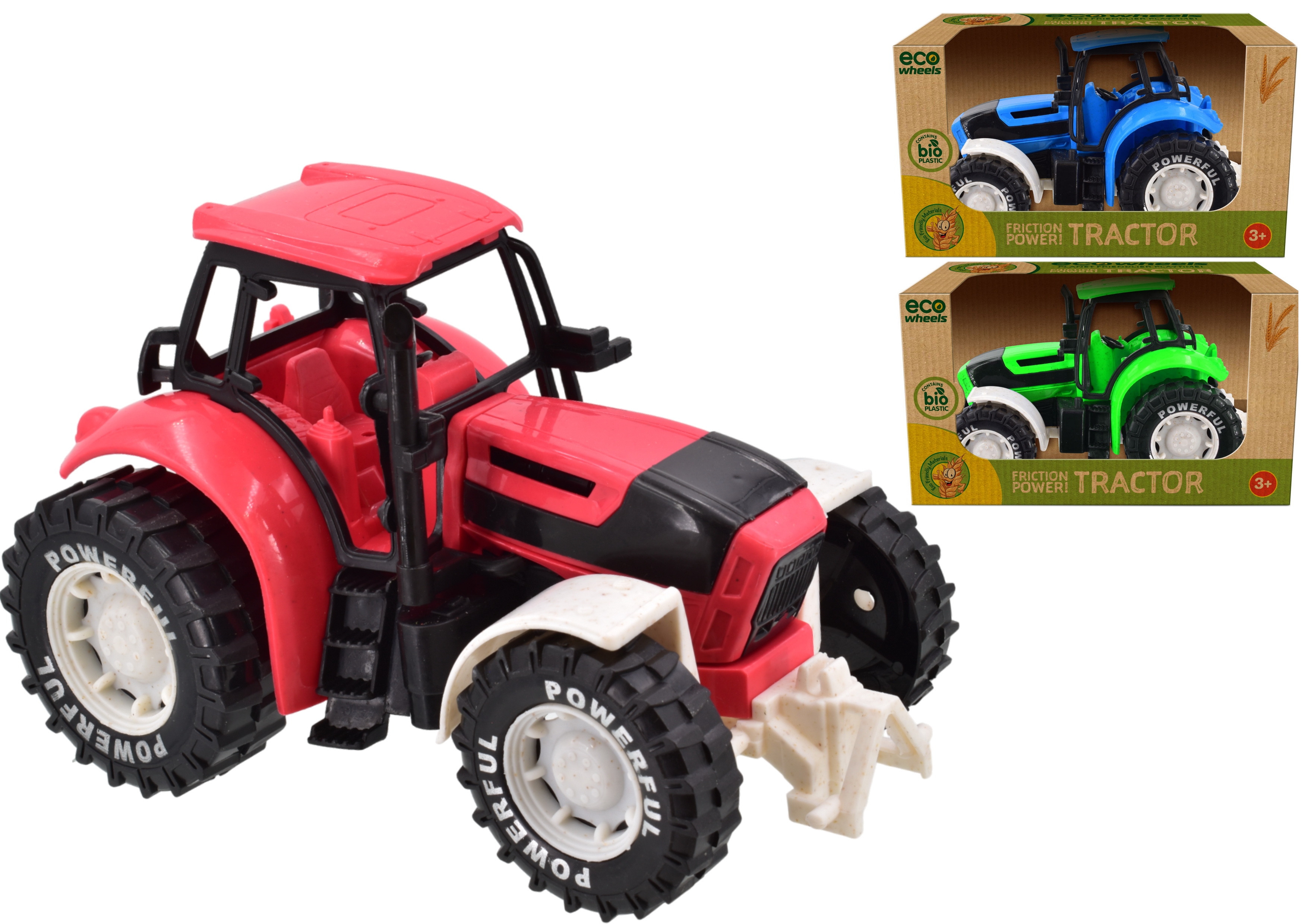 TRACTOR Eco Wheels Friction 21cm 3 Assorted,Bxd [Splittable]