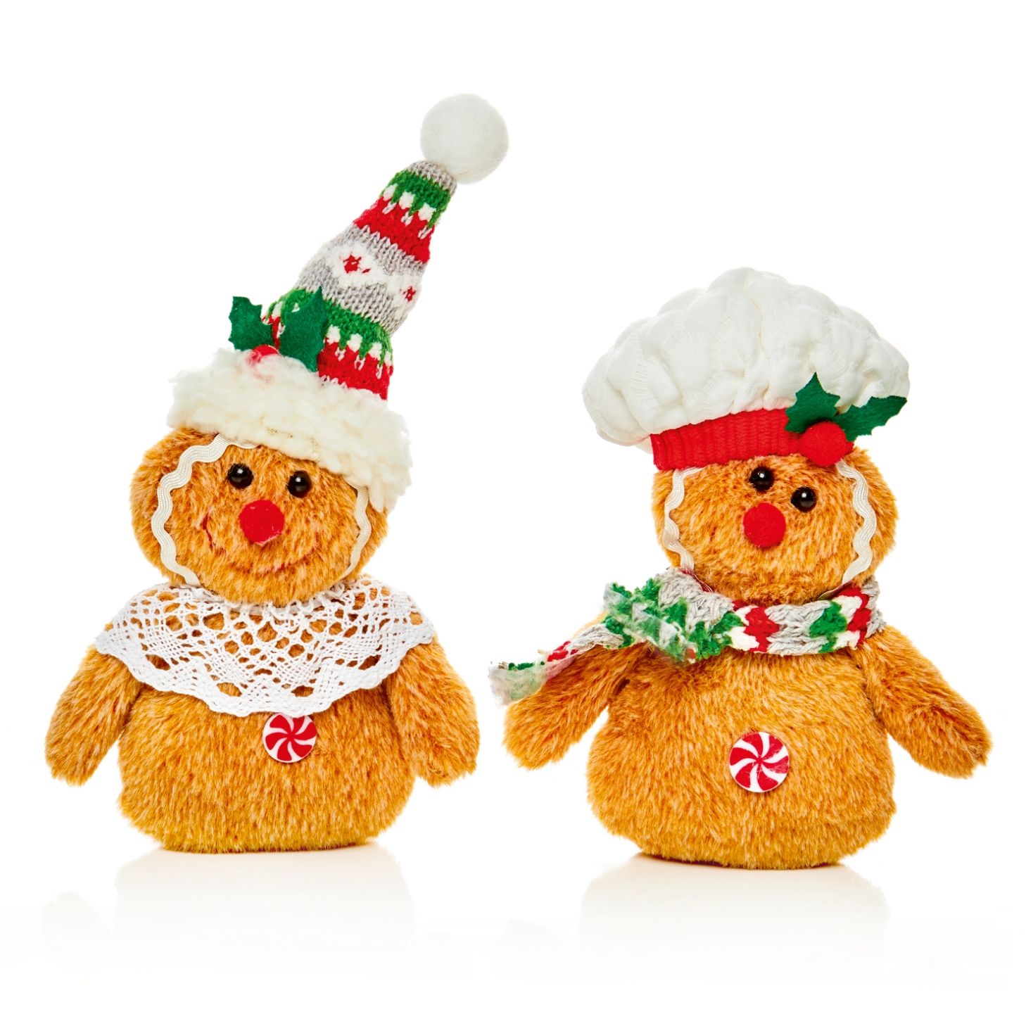 TREE DECORATION,Plush Gingerbread 18cm 2 Assorted CDU [Splittable]