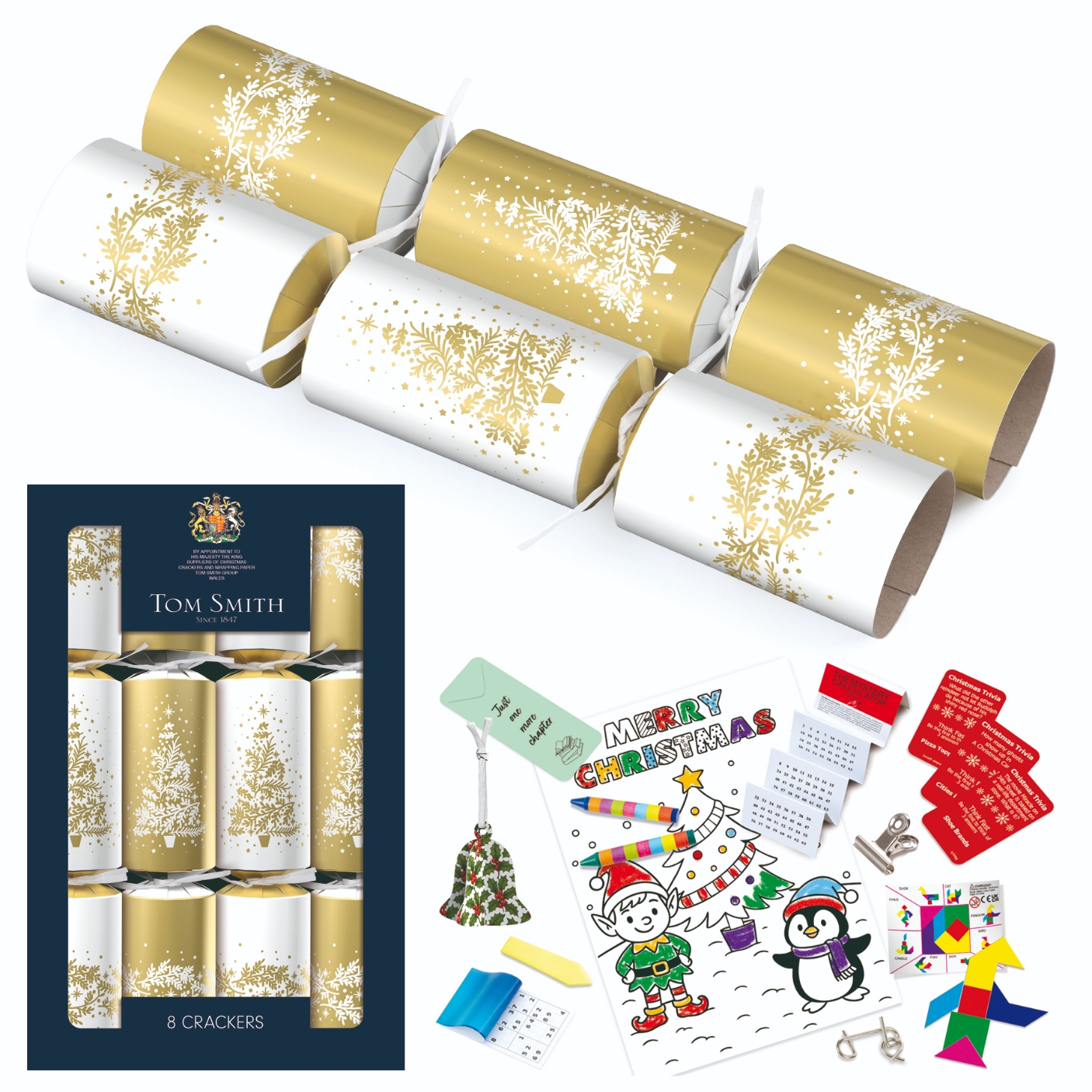 CRACKERS,31cm Cream & Gold 8`s [Splittable]