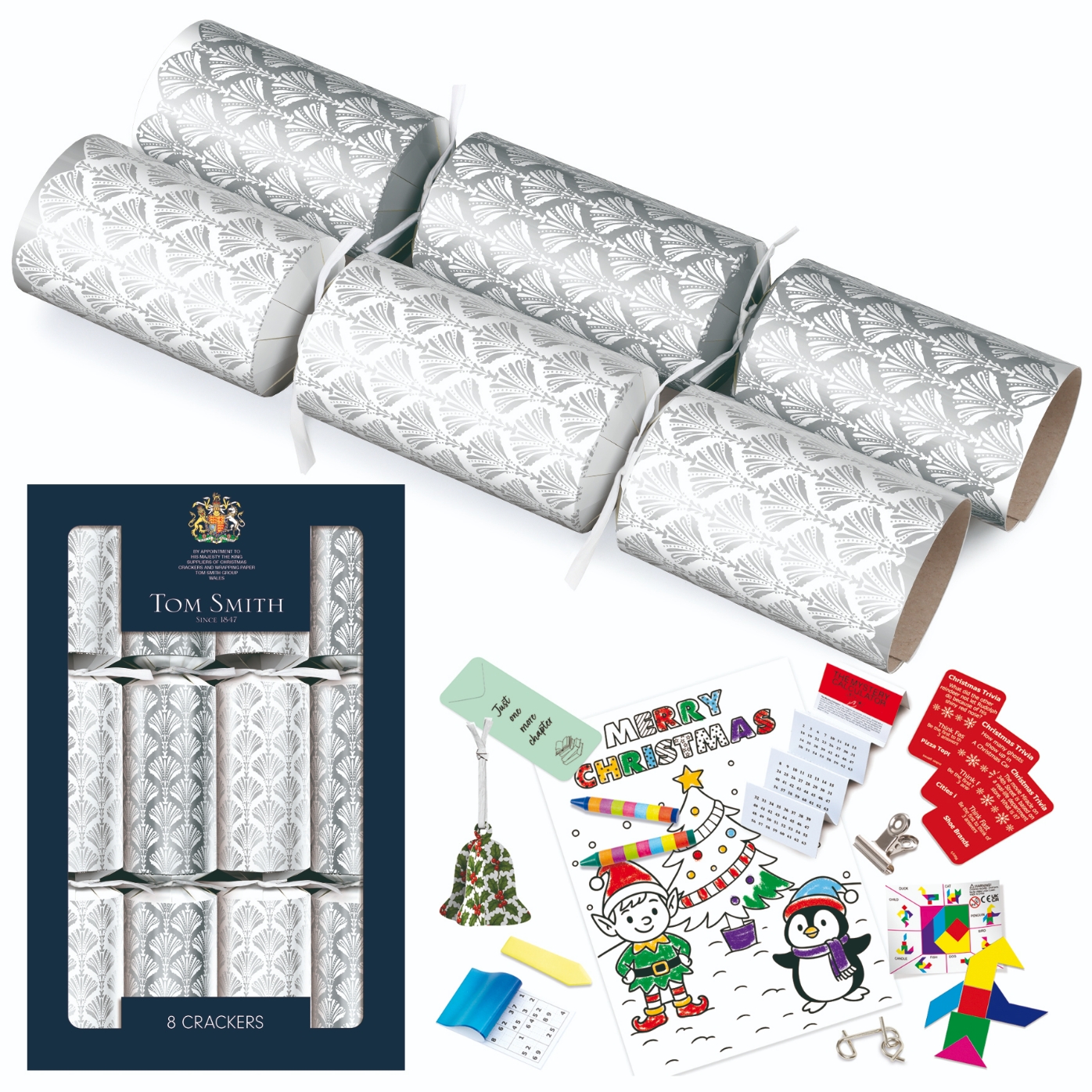 CRACKERS,31cm Silver & White 8`s [Splittable]