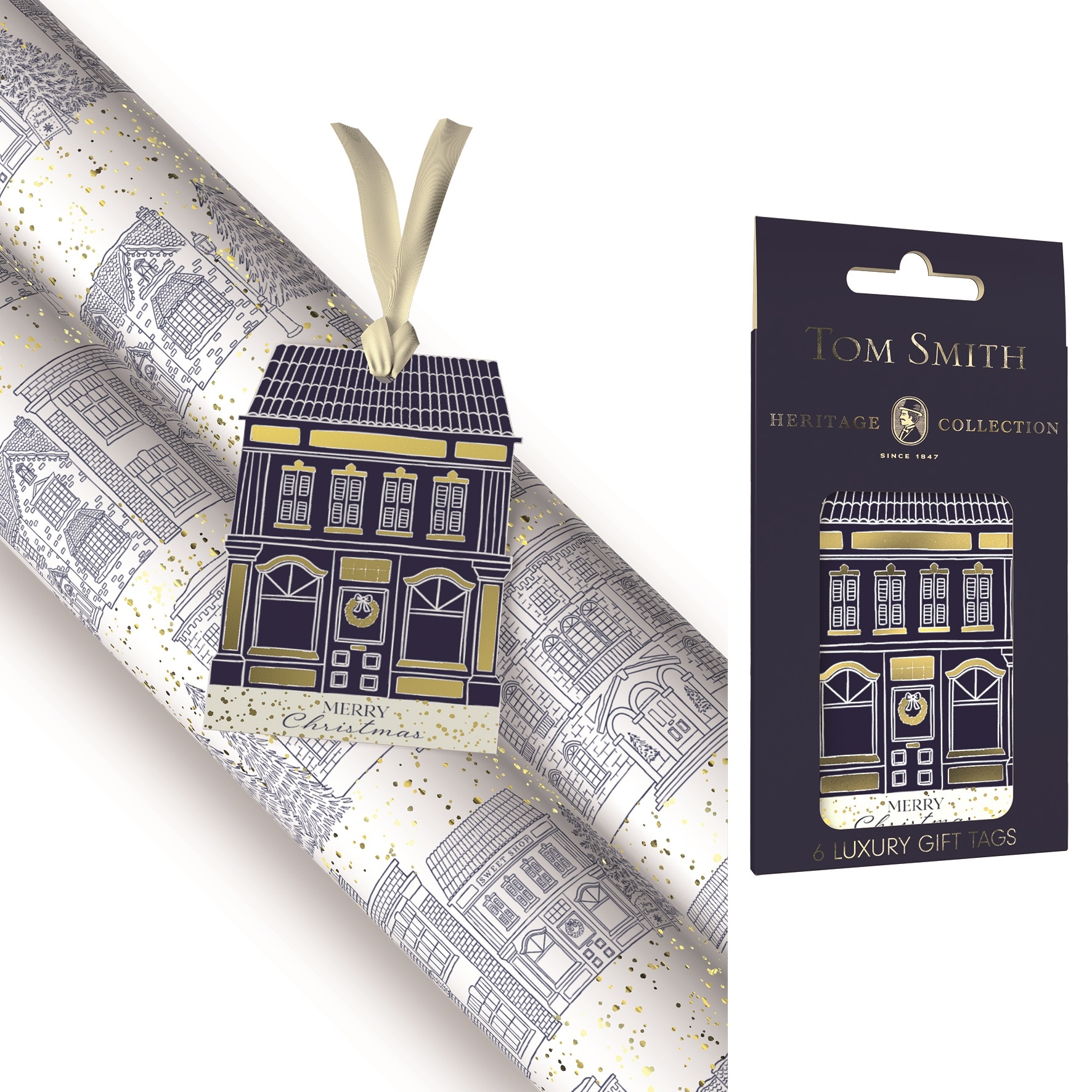 XMAS TAGS,Christmas Town 6`s H/pk [Packs Only]