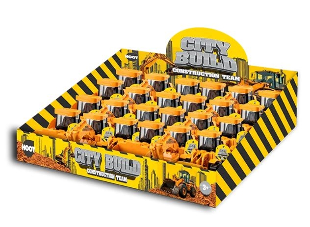 CONSTRUCTION TEAM, Push & Go Vehicles CDU [Packs Only] TOY12497OB