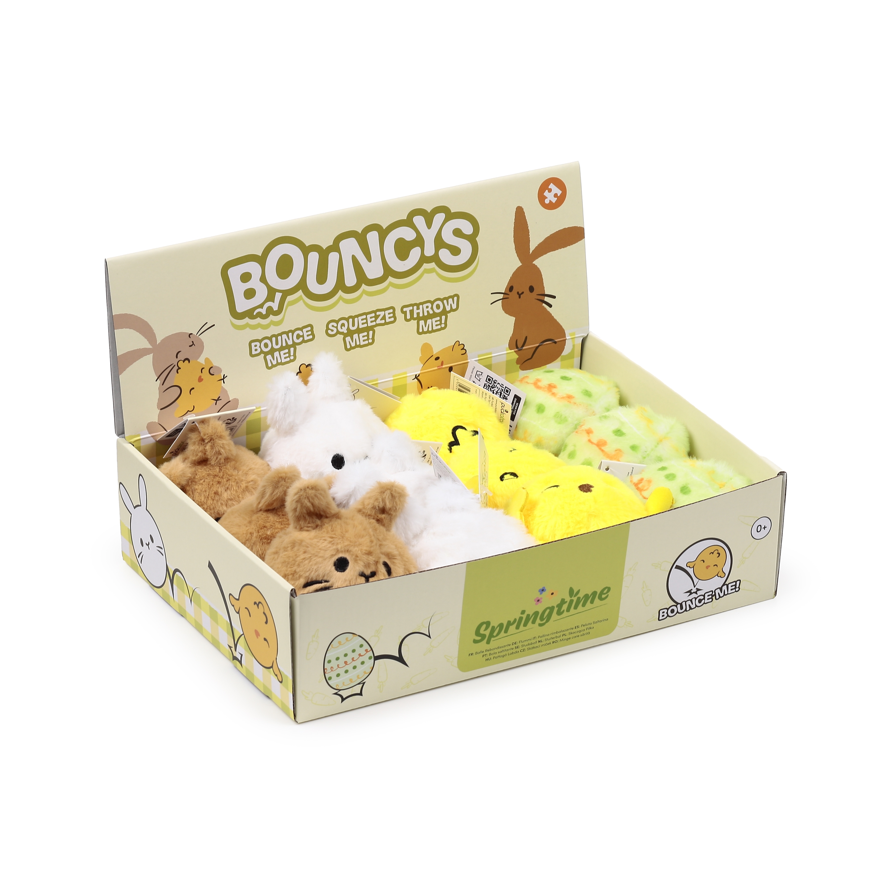 BOUNCY BALL,Plush High Bounce CDU 9cm 4 Assorted[Packs Only]