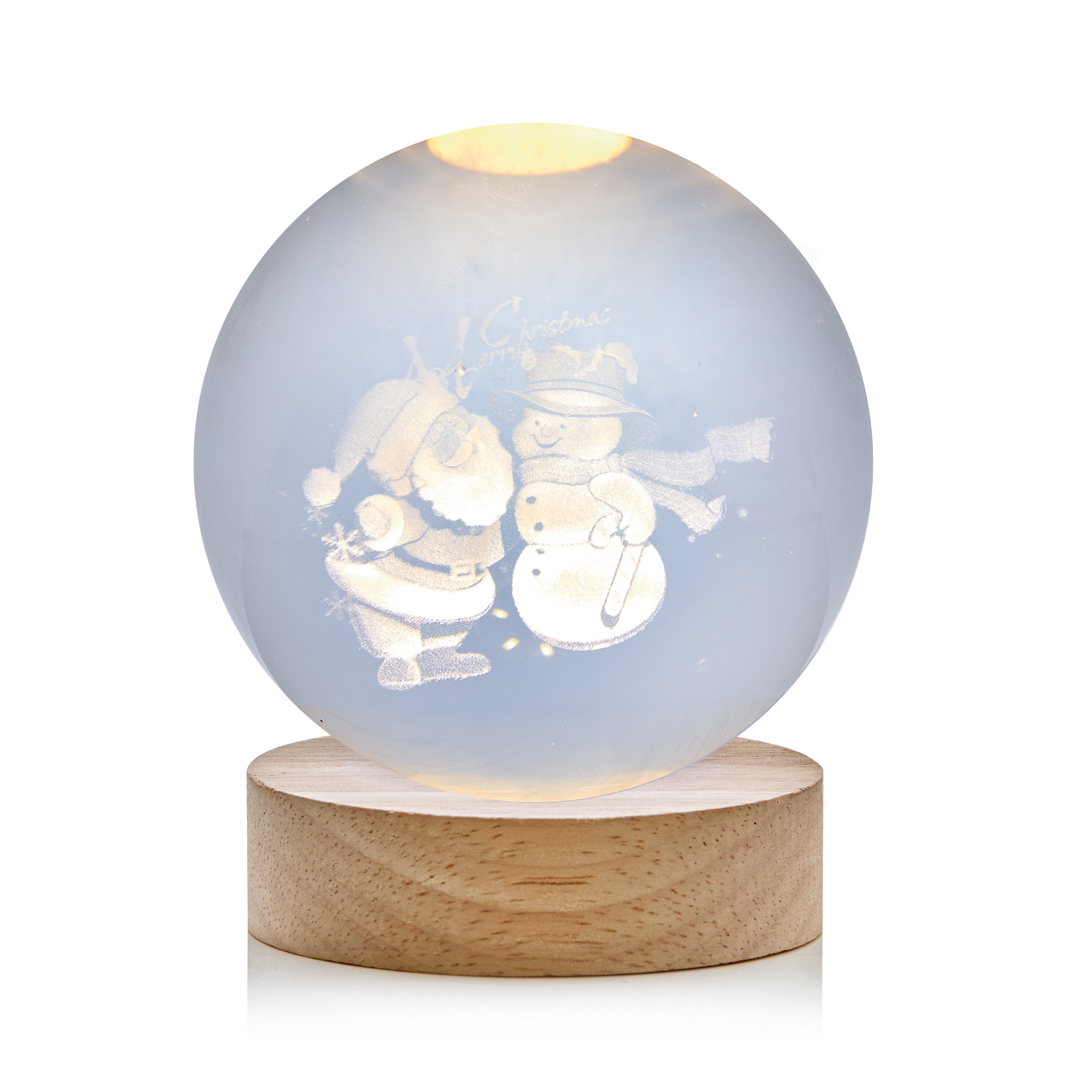 ORNAMENT,USB Light Up Globe Etched Glass 8cm 2 Assorted [Packs Only]