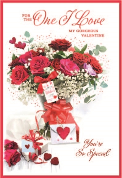 VALENTINE`S CARDS,One I Love Bouquet of Roses [Packs Only]