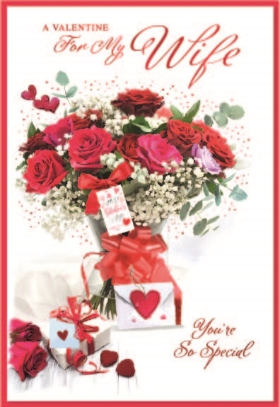 VALENTINE`S CARDS,Wife Bouquet of Roses [Packs Only]
