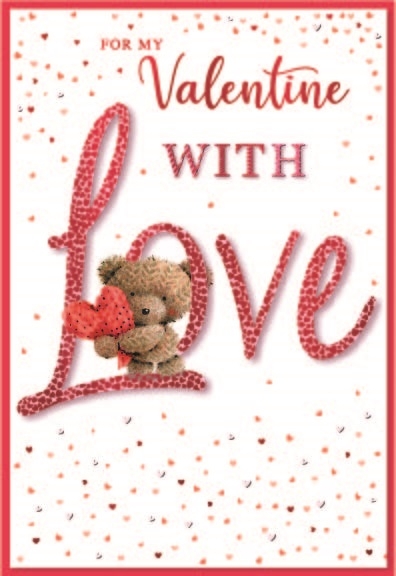 VALENTINE`S CARDS,Open Teddy & Hearts [Packs Only]