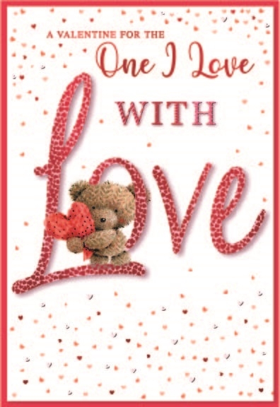 VALENTINE`S CARDS,One I Love Teddy & Hearts [Packs Only]