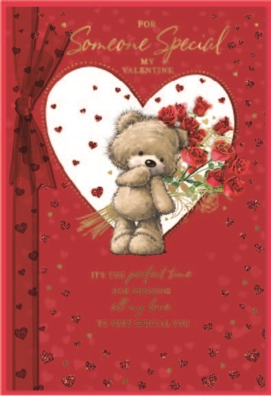 VALENTINE`S CARDS,Someone Special 6`s Teddy with Roses