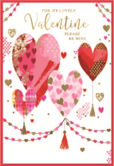 VALENTINE`S CARDS,Open Heart Garlands [Packs Only]
