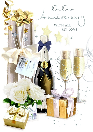 ANNIVERSARY CARDS,Our Floral Bottle [Packs Only]