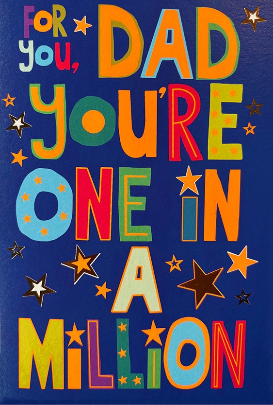 BIRTHDAY CARDS,Neon,Dad Stars & Text [Packs Only]