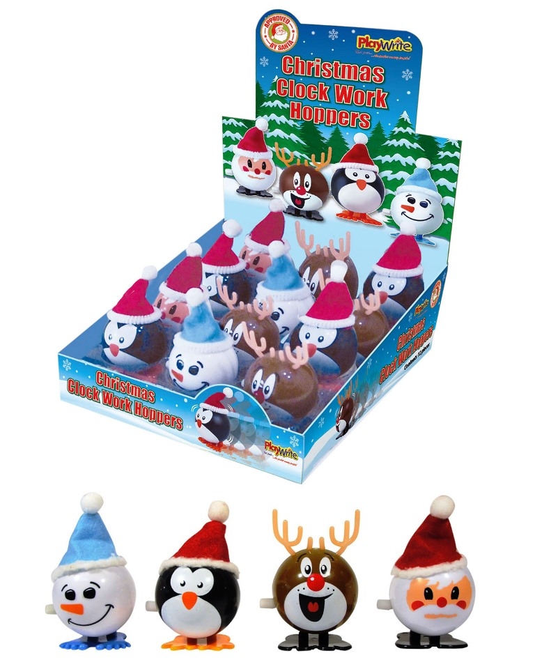 XMAS CLOCK WORK HOPPERS, 4 Assorted CDU [Packs Only]