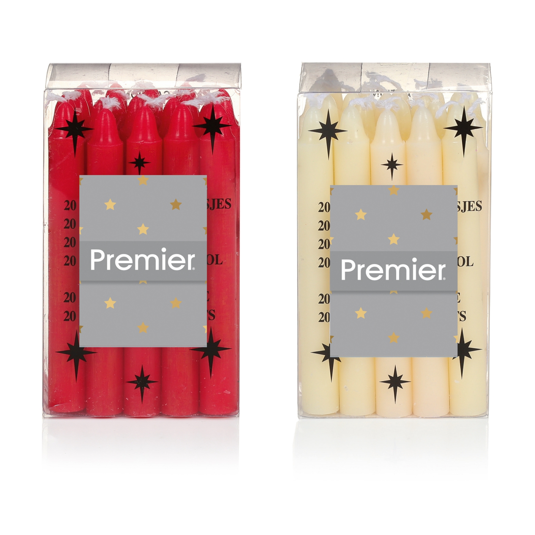CANDLE,Mini Red & Ivory 10cm in Acetate Box [Packs Only]